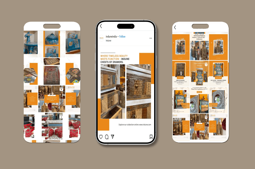 indune mobile mockup of instagram