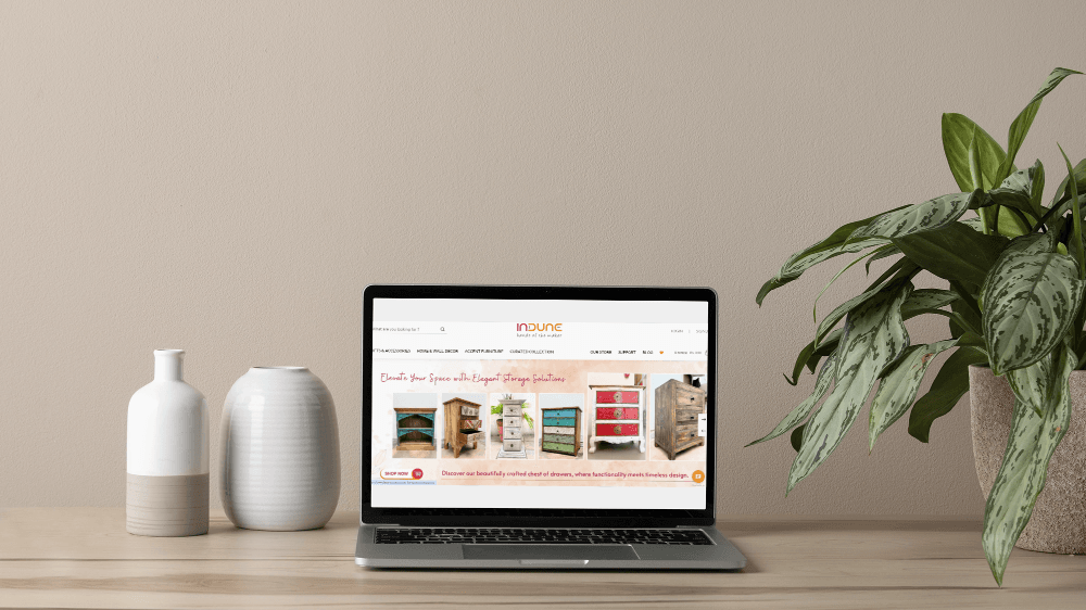 indune website mockup